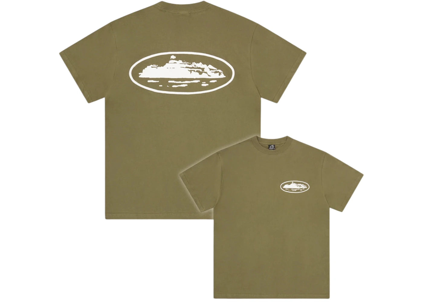 Corteiz Island Puff Print Tee Olive - CORT-CORTEIZ -MULTI