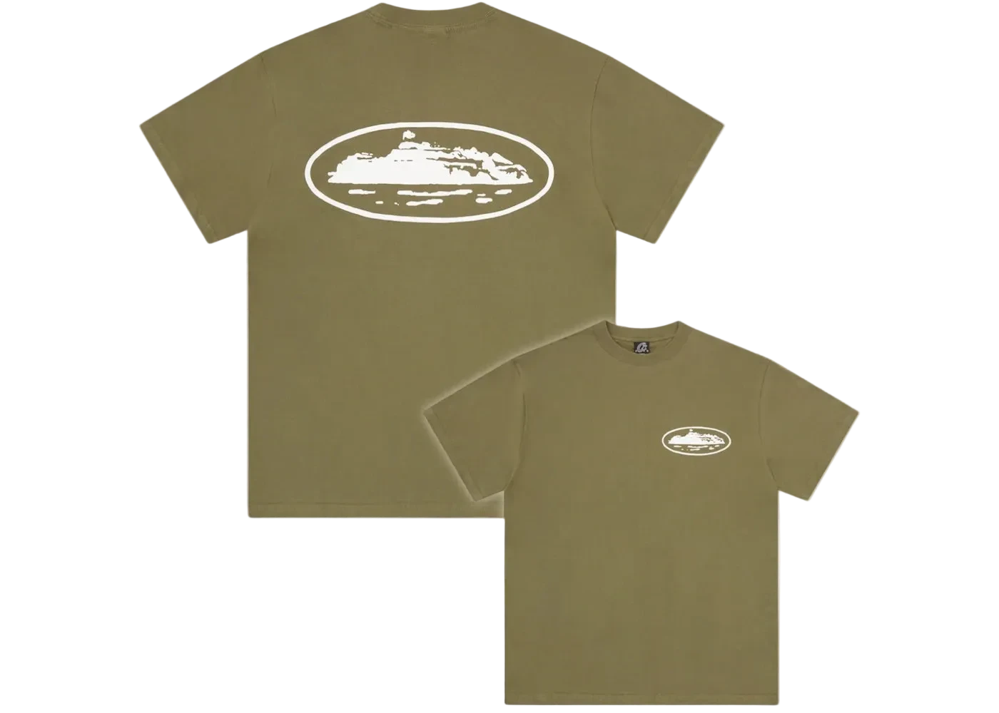 Corteiz Island Puff Print Tee Olive - CORT-CORTEIZ -MULTI