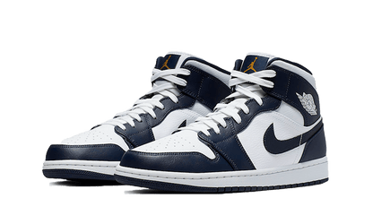 Air Jordan Air Jordan 1 Mid White Metallic Gold Obsidian - 554724-174 / 554725-174