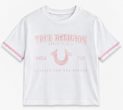 True Religion Crystal HS Baby Tee - Optic White - True Religion Crystal HS Baby Tee - Optic White