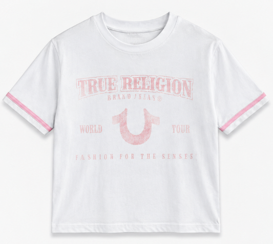 True Religion Crystal HS Baby Tee - Optic White - True Religion Crystal HS Baby Tee - Optic White