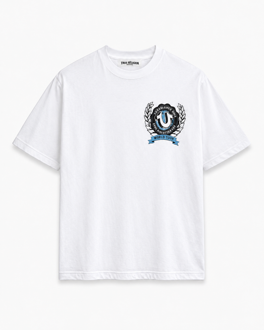 True Religion SS HS Crest Tee - Optic White - True Religion SS HS Crest Tee - Optic White