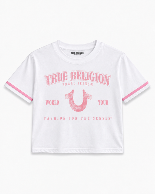 True Religion Crystal HS Baby Tee - Optic White - True Religion Crystal HS Baby Tee - Optic White