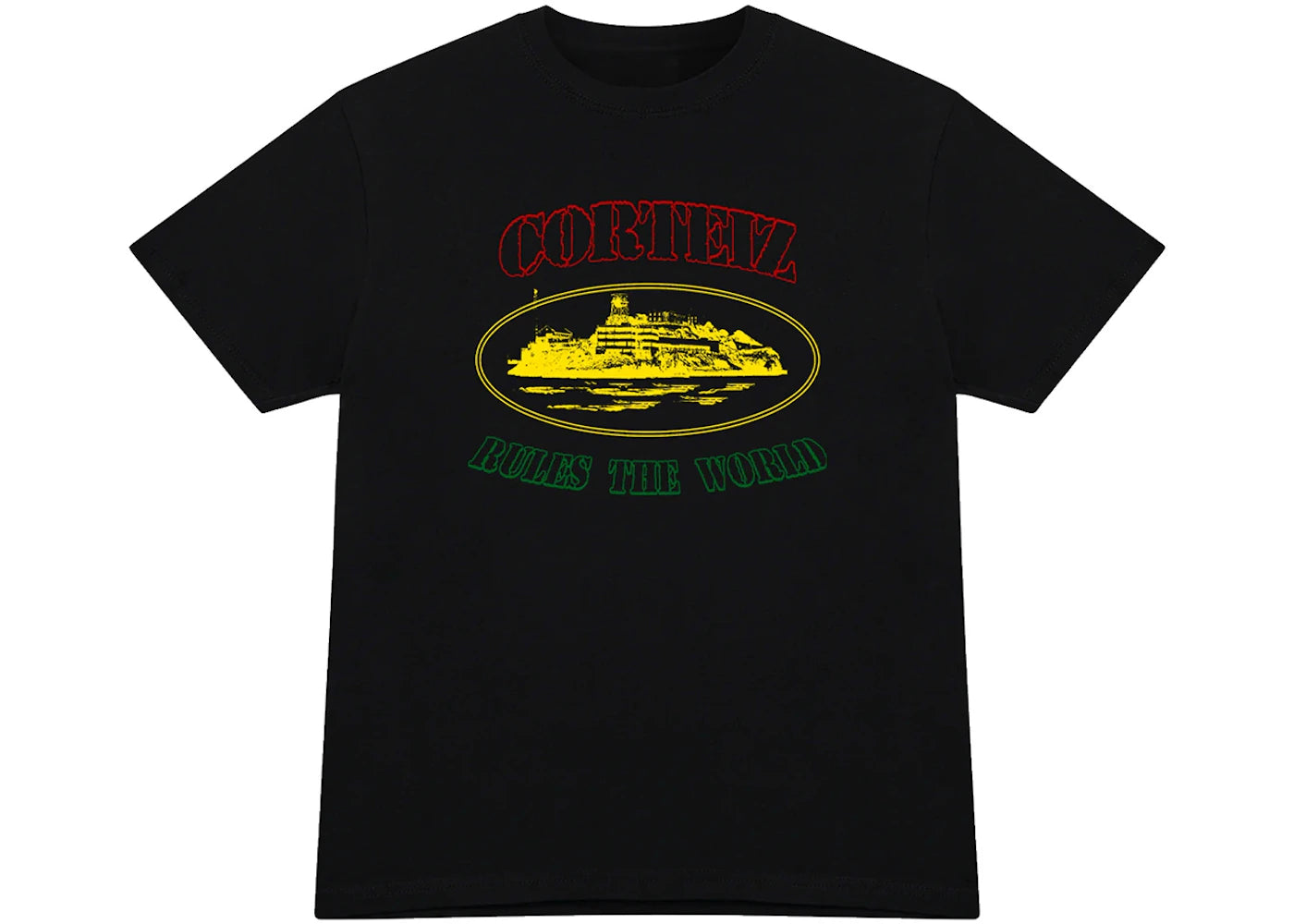 Corteiz Irie Alcatraz Tee Black - CORT-COIATBXX-MULTI
