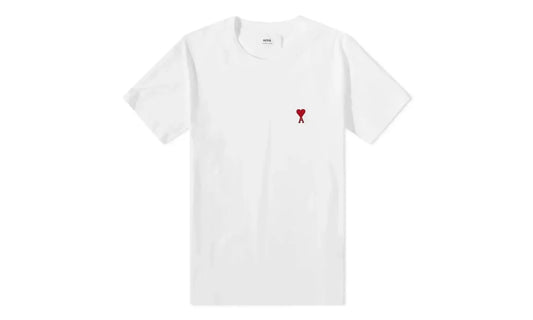 Ami Paris Tonal Ami De Coeur S/S T-shirt Natural White/Red - UTS004.726 175