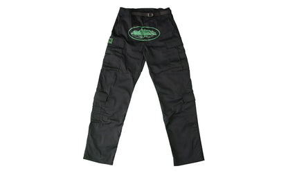 Corteiz Mula Guerillaz Cargos Black/Green - CORT-COMGCB-GGREEN